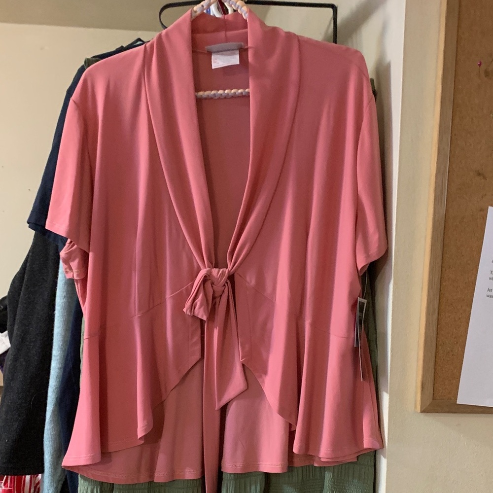 Marallis Pink Cardigan with Tie Front. XXL